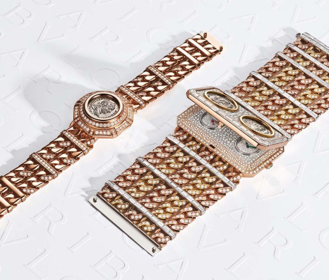 Montre haute joaillerie Monete Catene Secret, Bulgari. Le rappeur A$AP Rocky a porté la montre simple cadran lors du Festival de Cannes 2025, celui-ci est dissimulé sous une monnaie romaine antique d’environ 2000 ans.
© Tous droits réservés