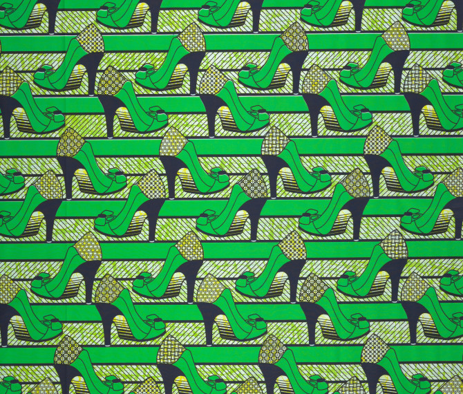 Style Stiletto textile, 2011
Designed by Marjo Penninx (Dutch, b. 1965), Manufactured by Vlisco (Helmond, Netherlands)
Wax-resist printed on cotton plain weave
Cooper Hewitt, Smithsonian Design Museum
Gift of Vlisco, 2015-1-18
Photo: Smithsonian Institution